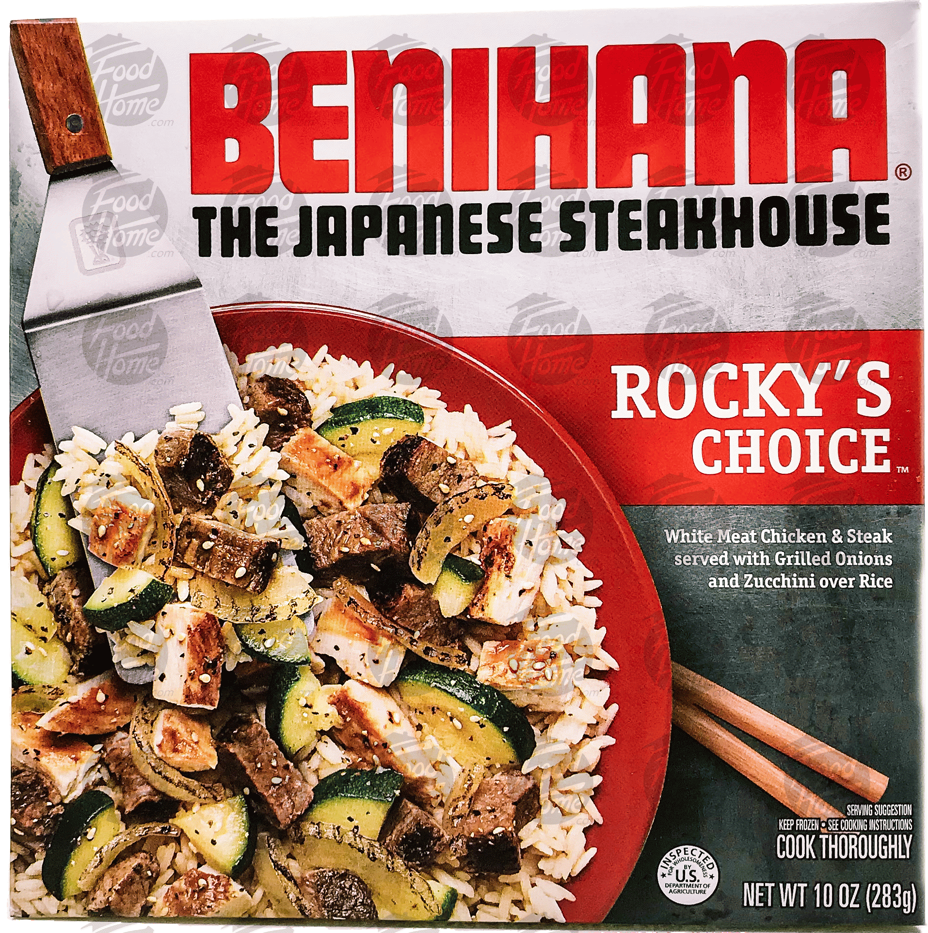 Benihana The Japanese Steakhouse Rocky's Choice; chicken & steak with onions and zucchini over rice Full-Size Picture